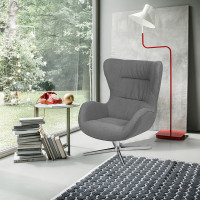 Flash Furniture ZB-WING-GR-FAB-GG Gray Fabric Swivel Wing Chair